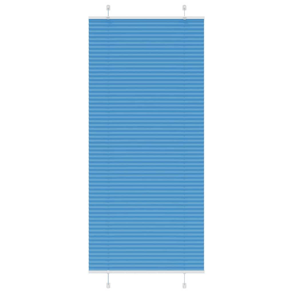 Plisségardin Blå 90x200 cm Stofbredde 89,4 cm Polyester