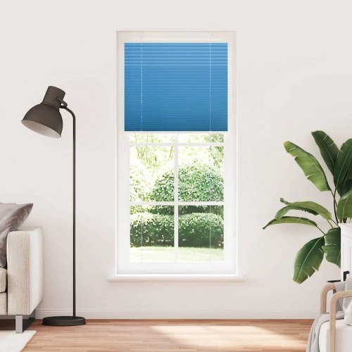 Plisségardin - blå 90×200 cm, stofbredde 89,4 cm, polyester