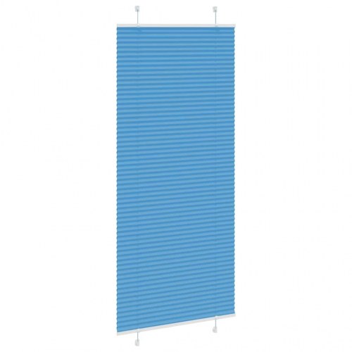 Plisségardin - blå 90×200 cm, stofbredde 89,4 cm, polyester