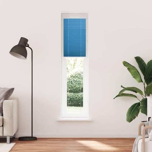 Plisségardin - blå 45×200 cm, stofbredde 44,4 cm, polyester