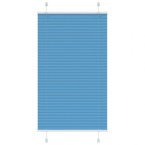 Plisségardin - blå 75×150 cm, stofbredde 74,4 cm, polyester