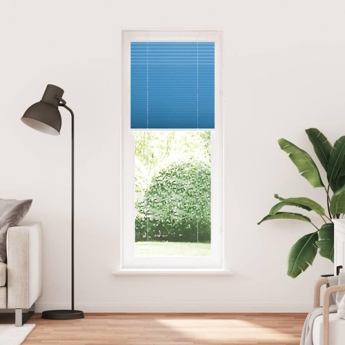 Plisségardin - blå 75×200 cm, stofbredde 74,4 cm, polyester