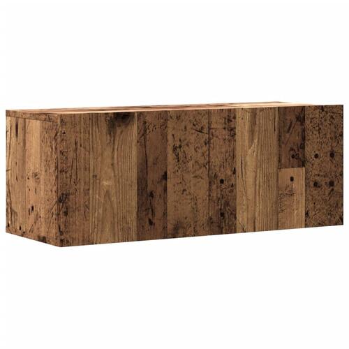Væghængt tv-bord 80x30x30 cm konstrueret træ gammelt træ-look