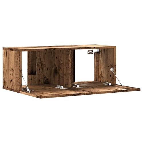 Væghængt tv-bord 80x30x30 cm konstrueret træ gammelt træ-look