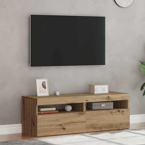 Tv-borde med LED-lys - 2 stk. i konstrueret træ, kunsteg