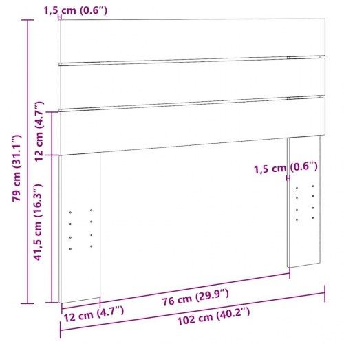 Sengegavl 100 cm i massivt egetræ - natur