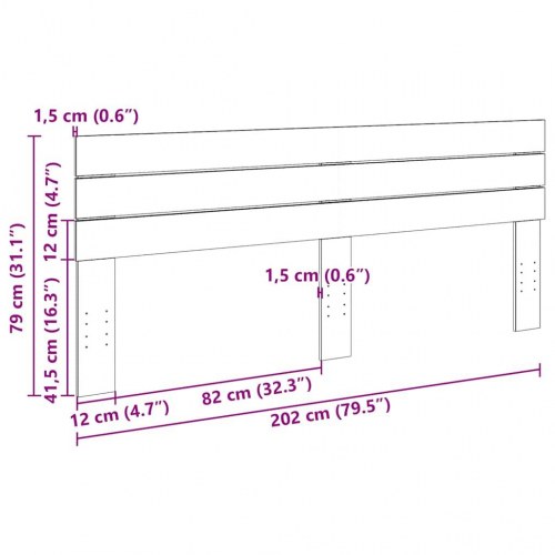 Sengegavl i massivt egetræ til 200 cm madras