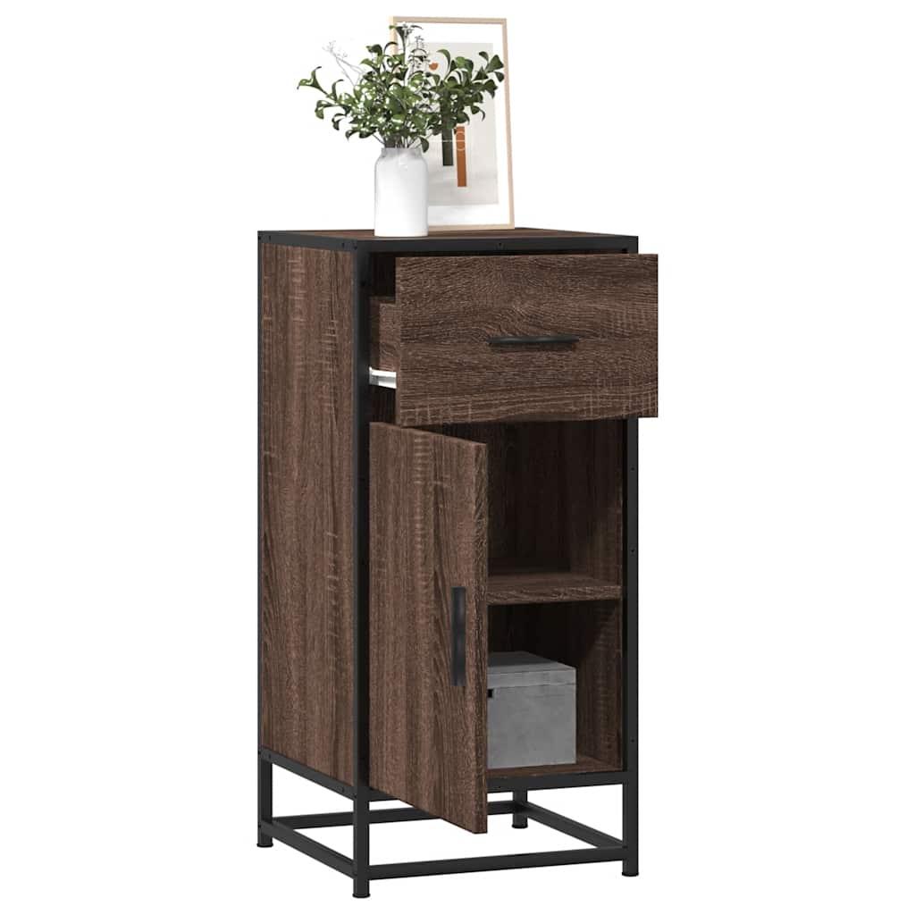 Skab 35,5X35X76 Cm Konstrueret Træ Og Metal Etræsfarve - Brun eg
