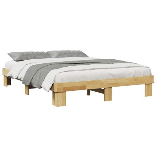 Sengestel uden madras i massivt egetræ 135 x 190 cm