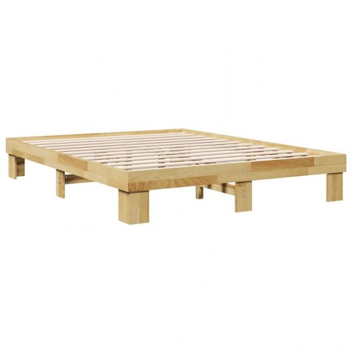 Sengestel uden madras i massivt egetræ 135 x 190 cm