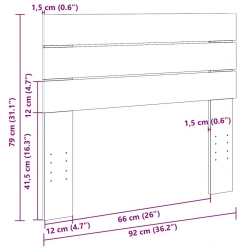 Sengegavl 90 cm massivt træ eg