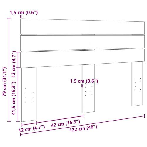 Hovedgærde 120 cm Massivt træ Eg