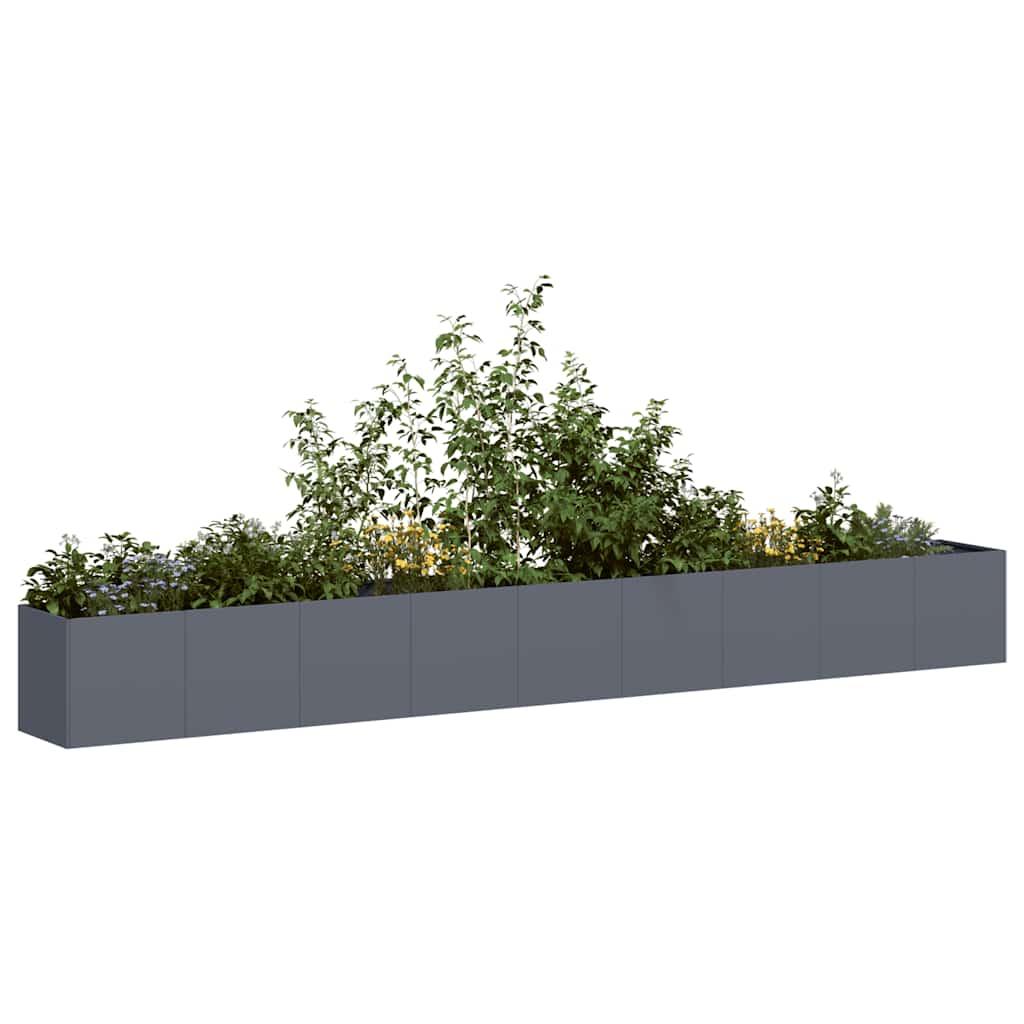 Plantekasse antracitgrå 360x40x40 cm koldvalset stål