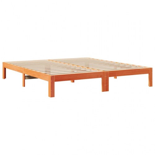 Sengeramme uden madras 180x200 cm massivt fyrretræ gyldenbrun