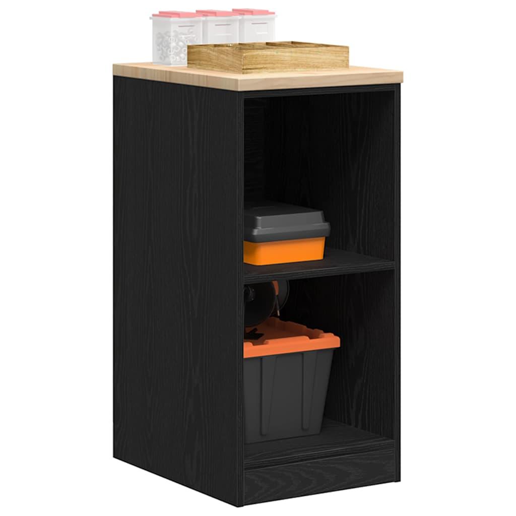 Garageopbevaringsskab Sort 40x51x85 cm Massivt træ Fyrretræ