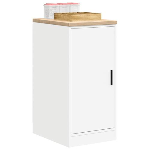 Garageopbevaringsskab Hvid 40x51x85 cm Massivt træ Fyrretræ