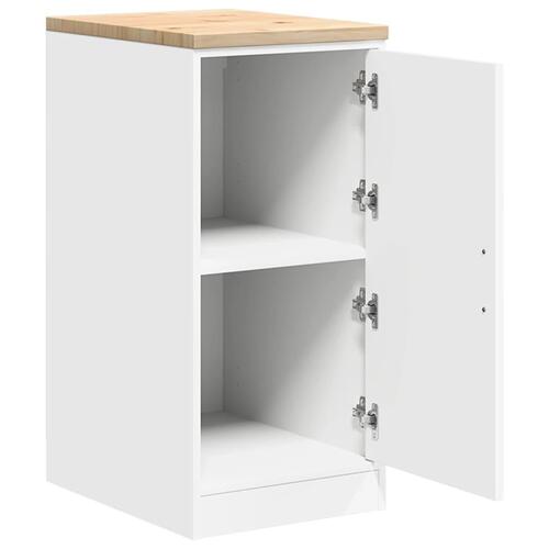 Garageopbevaringsskab Hvid 40x51x85 cm Massivt træ Fyrretræ