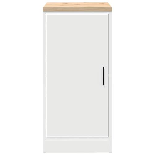 Garageopbevaringsskab Hvid 40x51x85 cm Massivt træ Fyrretræ
