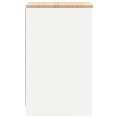 Garageopbevaringsskab Hvid 40x51x85 cm Massivt træ Fyrretræ