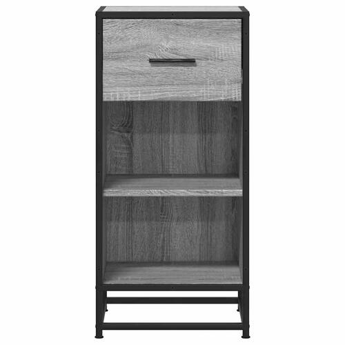 Skab 35,5x35x76 cm konstrueret træ og metal grå sonoma-eg