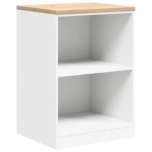 Garageopbevaringsskab Hvid 60x51x85 cm Massivt træ Fyrretræ