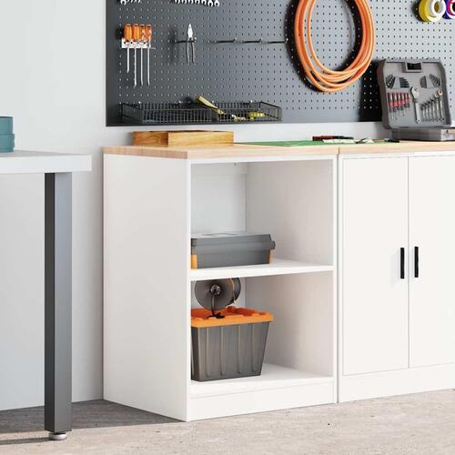Garageopbevaringsskab Hvid 60x51x85 cm Massivt træ Fyrretræ