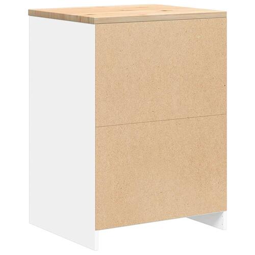 Garageopbevaringsskab Hvid 60x51x85 cm Massivt træ Fyrretræ