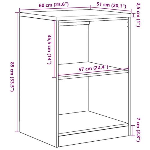 Garageopbevaringsskab Hvid 60x51x85 cm Massivt træ Fyrretræ