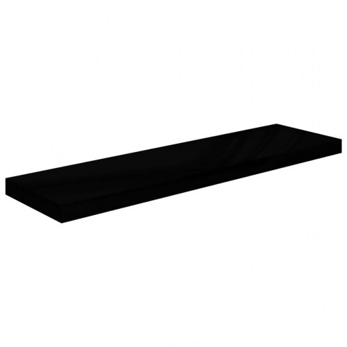 Væghylde 90 × 23,5 × 3,8 cm - MDF, sort højglans