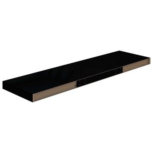 Væghylde 90 × 23,5 × 3,8 cm - MDF, sort højglans