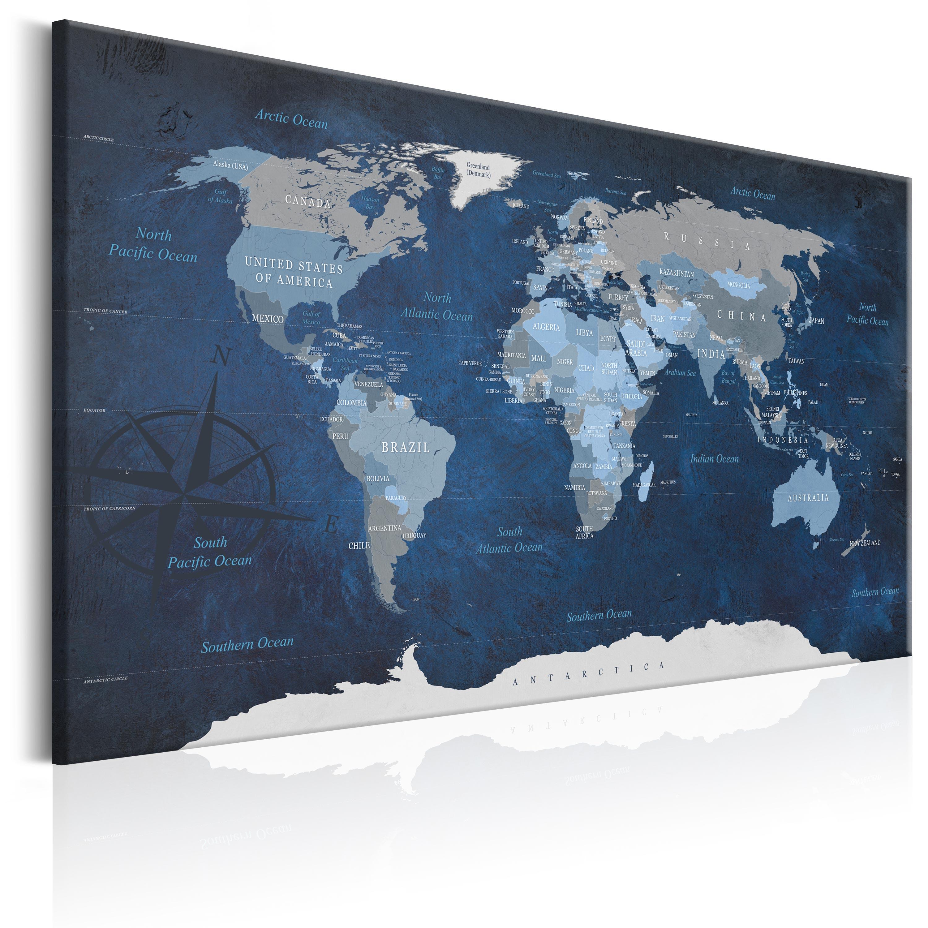 Billede - Dark Blue World - 120 x 80 cm - På italiensk lærred
