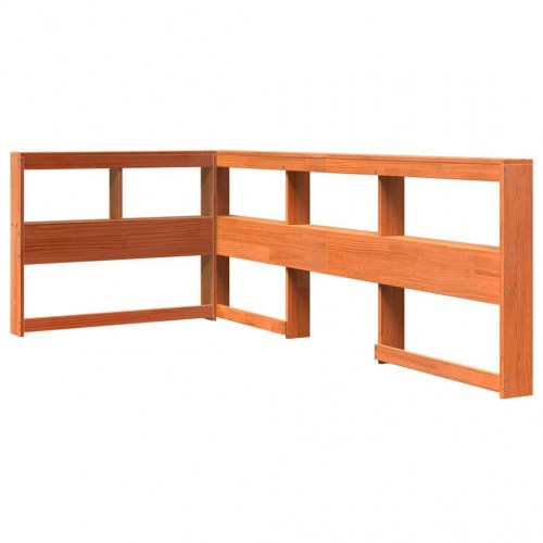 Seng med reol uden madras 90x200 cm massivt fyrretræ gyldenbrun