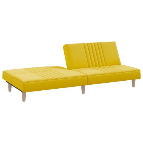 Sovesofa i stof - lysegul 200 cm med justerbart ryglæn