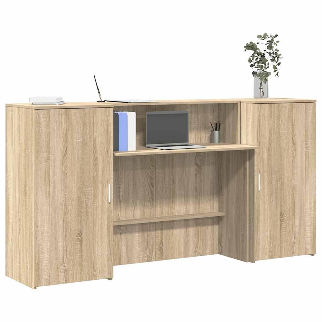 Receptionsskranke 200x50x103,5 cm konstrueret træ sonoma-eg