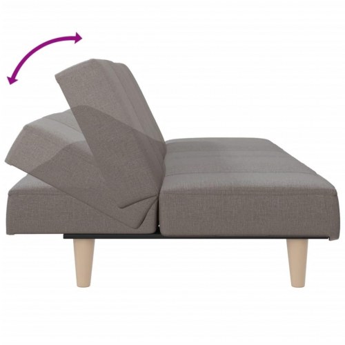 Sovesofa i stof - gråbrun, justerbart ryglæn