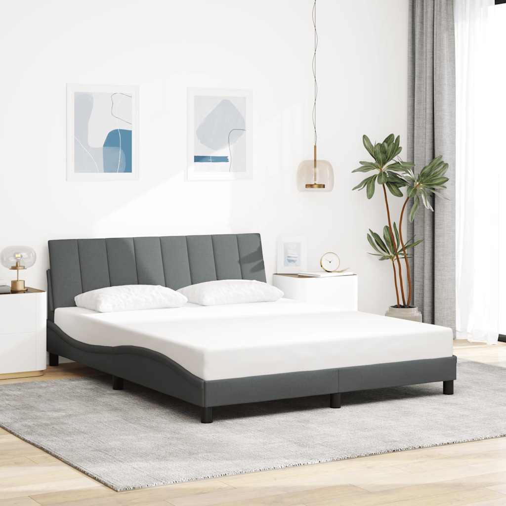 Sengeramme uden madras Hanko 160x200 cm stof mørkegrå