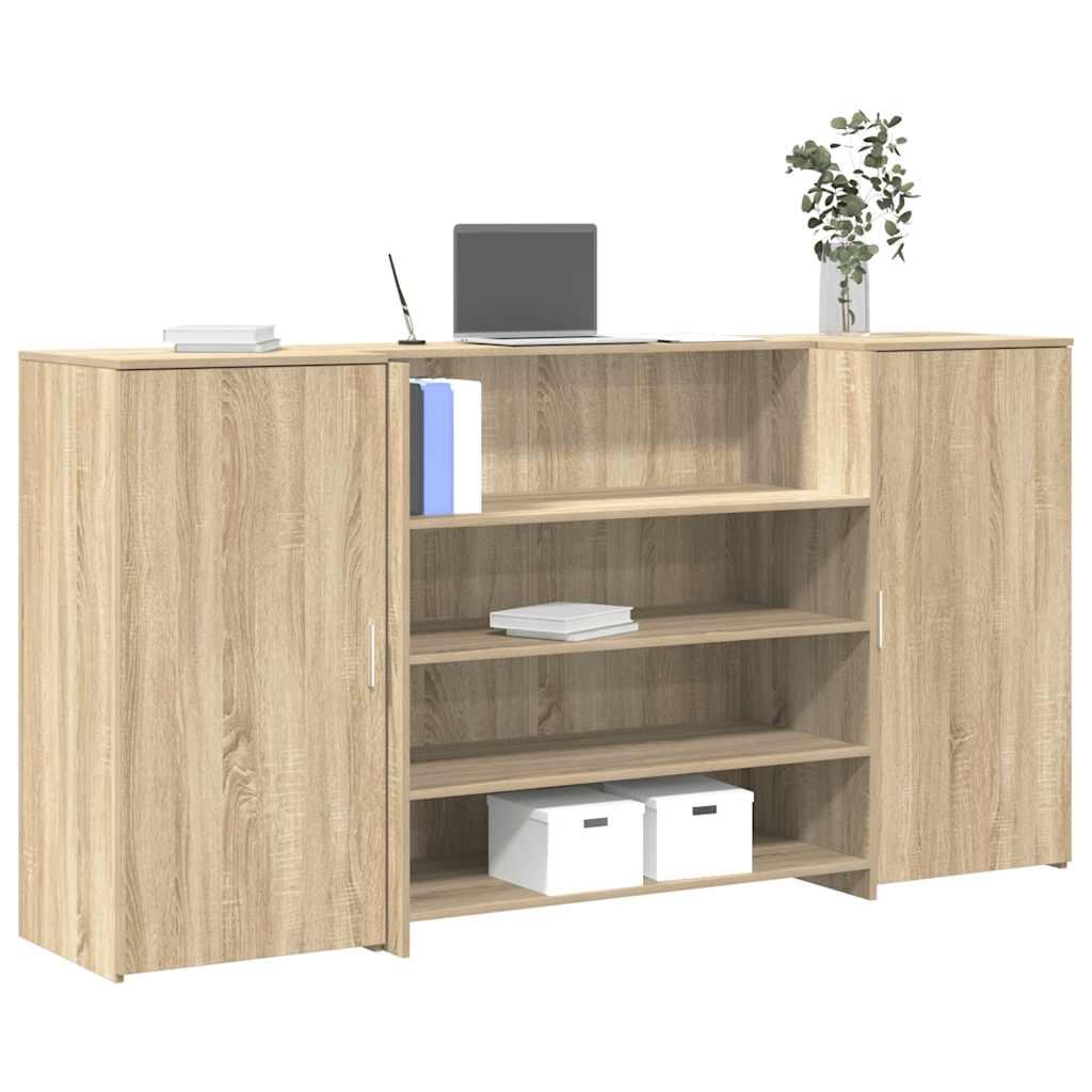 Receptionsskranke 200x50x103,5 cm konstrueret træ sonoma-eg