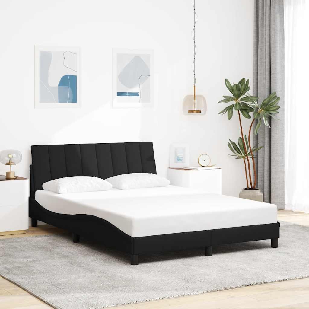 Sengeramme uden madras Hanko Sort 120x200 cm Stof
