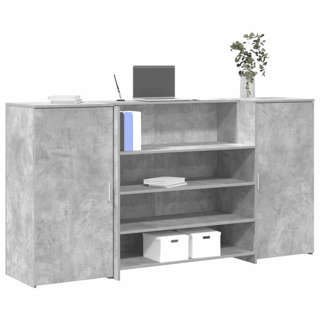 Receptionsskranke 200x50x103,5 cm konstrueret træ beton grå billede
