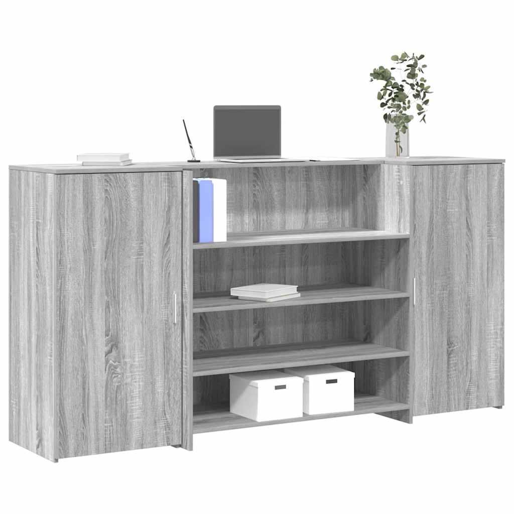 vidaXL receptionsskranke 200x50x103,5 cm konstrueret træ grå sonoma