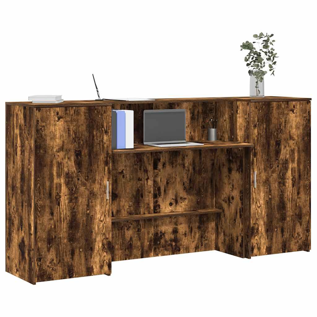 Receptionsskranke 200×50×103,5 cm - røget egetræsfarve