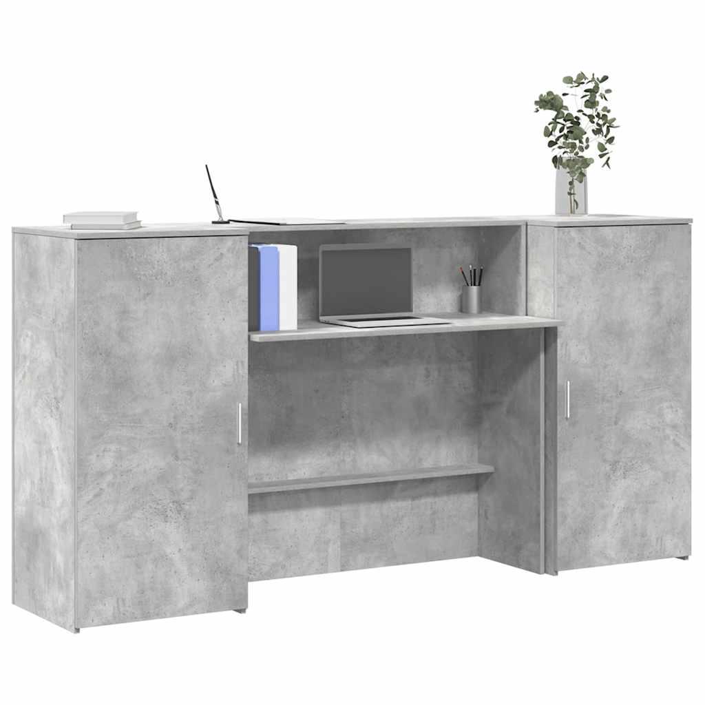 Receptionsskranke 200x50x103,5 cm konstrueret træ beton grå