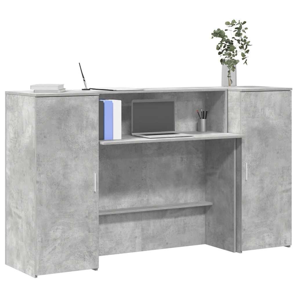 Receptionsskranke 180x50x103,5 cm konstrueret træ beton grå