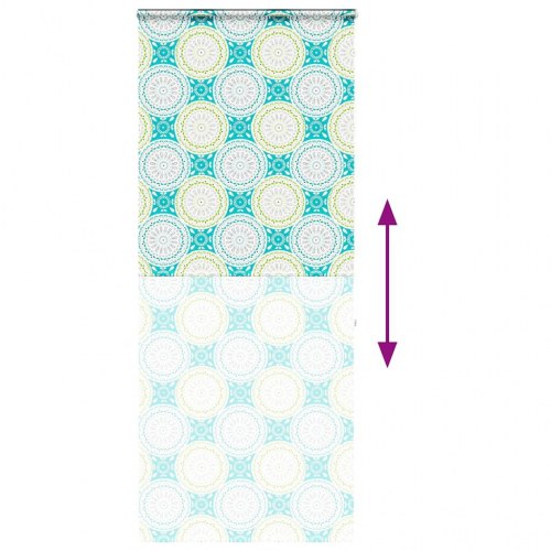 Bruserullegardin med kassette 110 x 240 cm - ornament