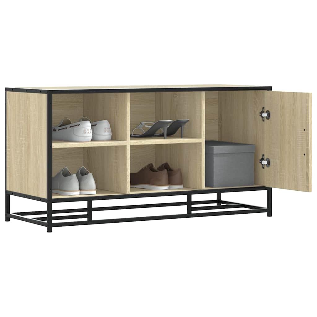 Skobænk 100x40x53 5 Cm Konstrueret Træ Og Metal Sonoma Eg