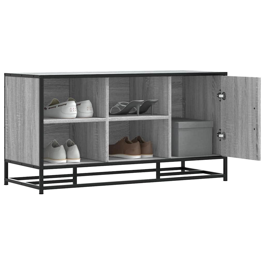 Skobænk 100x40x53 5 Cm Konstrueret Træ Og Metal Grå Sonoma Eg