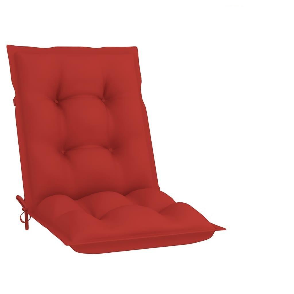 Stolehynder m. lav ryg 4 stk. 100x50x7 cm stof rød