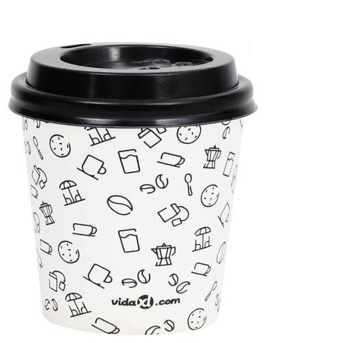 Papkrus med låg 500 stk. 120 ml hvid og sort