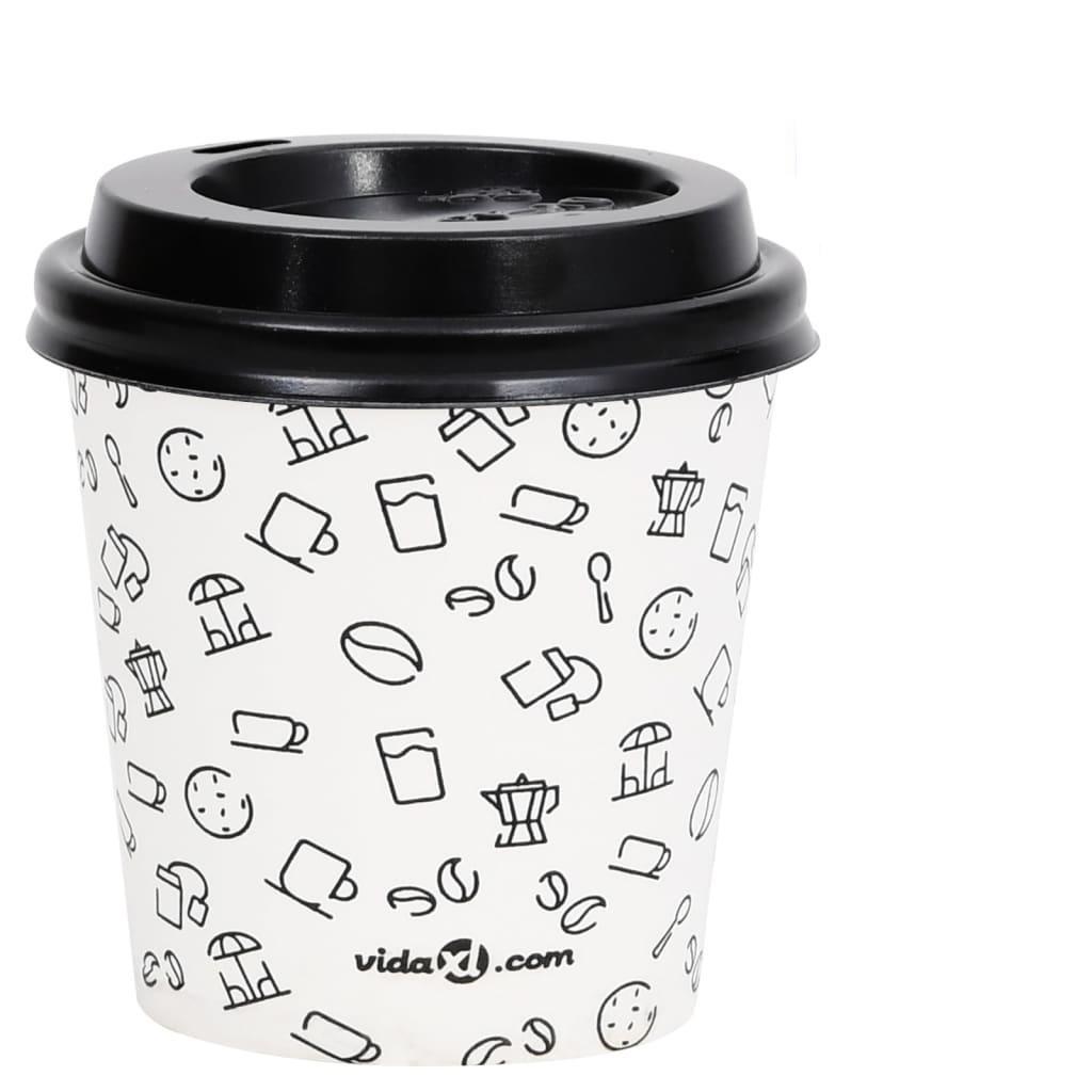 Papkrus med låg 500 stk. 120 ml hvid og sort