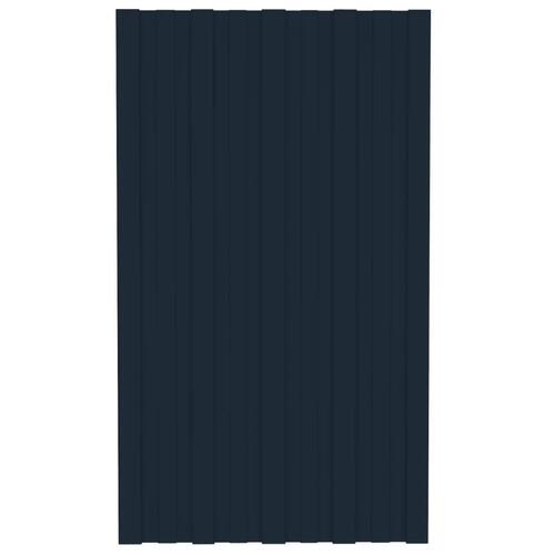 Tagplader 36 stk. 80x45 cm galvaniseret stål antracitgrå